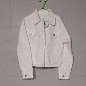 Old Navy White Jean Jacket, Girl's Size 8, like new condition